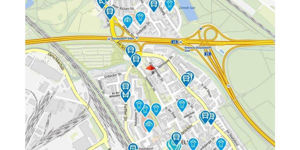 Etagenwohnung Düsseldorf Hassels - 4 Zimmer, 91 m&sup2;, 278.000&euro; | Angebot:25745967