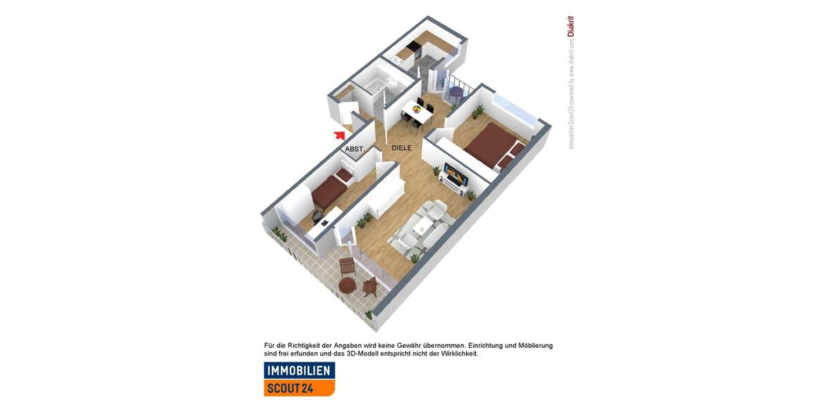 Erdgeschoßwohnung Monheim am Rhein - 3 Zimmer, 75 m&sup2;, 869&euro; | Angebot:25665117
