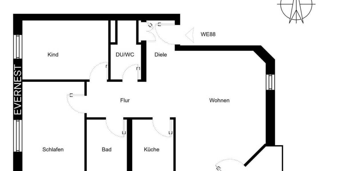 Etagenwohnung Düsseldorf Benrath - 3 Zimmer, 75 m&sup2;, 235.000&euro; | Angebot:25686615
