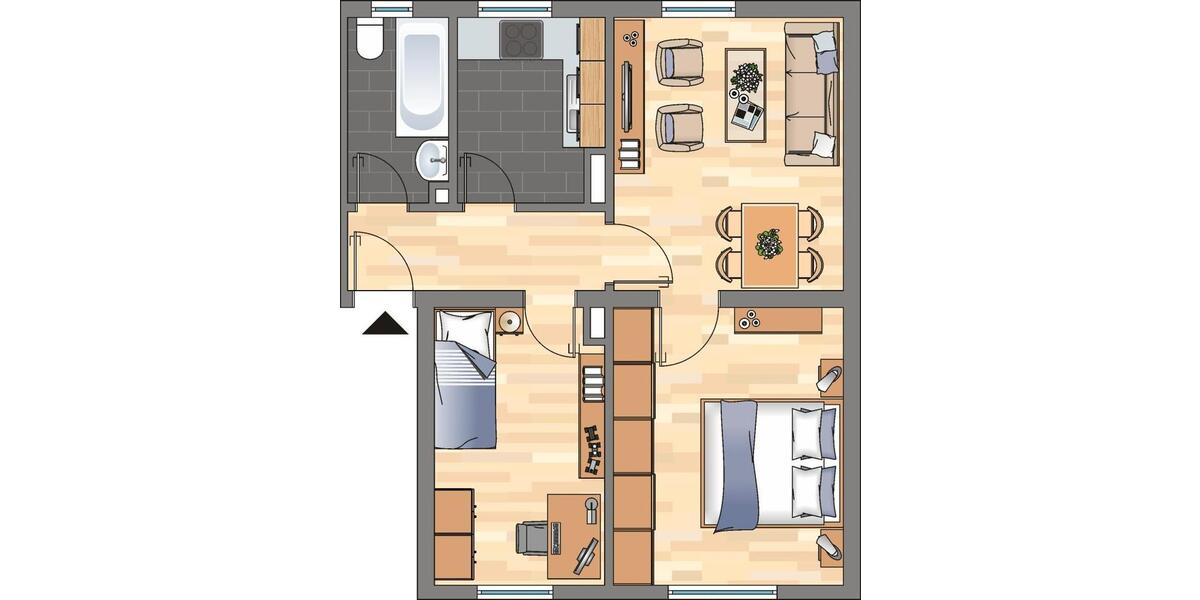 Erdgeschoßwohnung Witten Herbede - 3 Zimmer, 51 m&sup2;, 389&euro; | Angebot:26008881