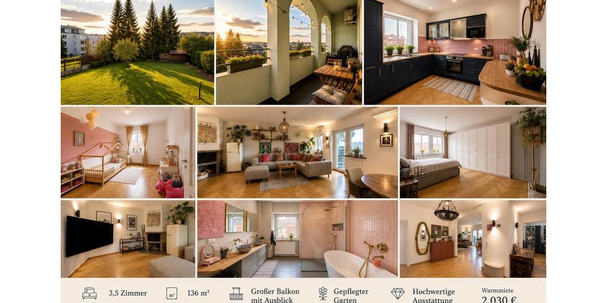Etagenwohnung Essen Stadtbezirk II - 3.5 Zimmer, 136 m&sup2;, 2.030&euro; | Angebot:26549857
