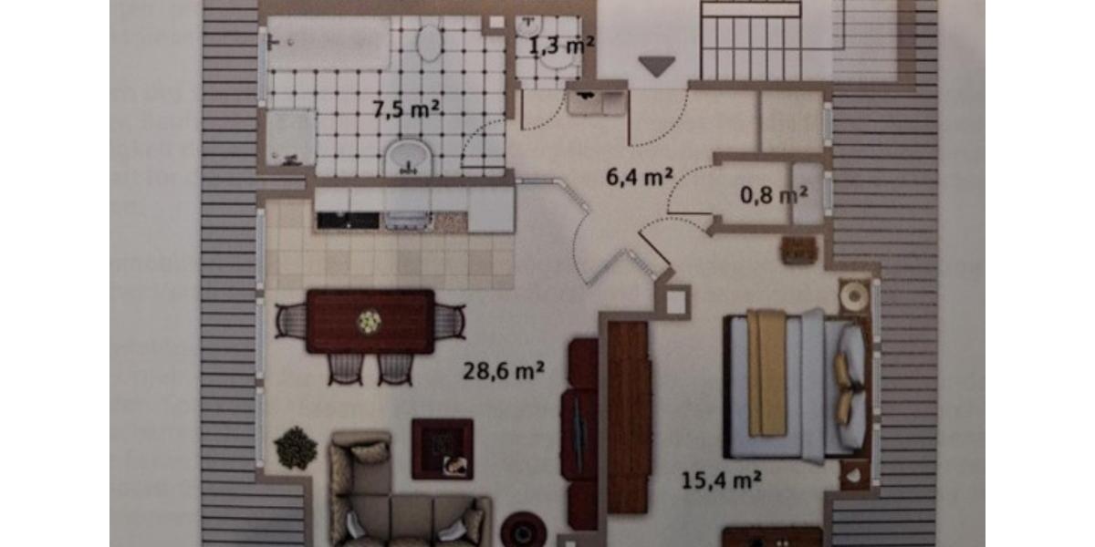 Dachgeschoßwohnung Essen Stadtbezirk VIII - 2 Zimmer, 60 m&sup2;, 540&euro; | Angebot:25408527