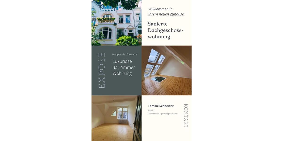 Etagenwohnung Wuppertal Arrenberg - 3.5 Zimmer, 109 m&sup2;, 1.350&euro; | Angebot:26605400