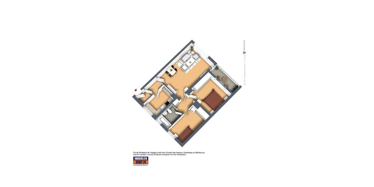 Etagenwohnung Remscheid Lüttringhausen - 3 Zimmer, 69 m&sup2;, 539&euro; | Angebot:25982833