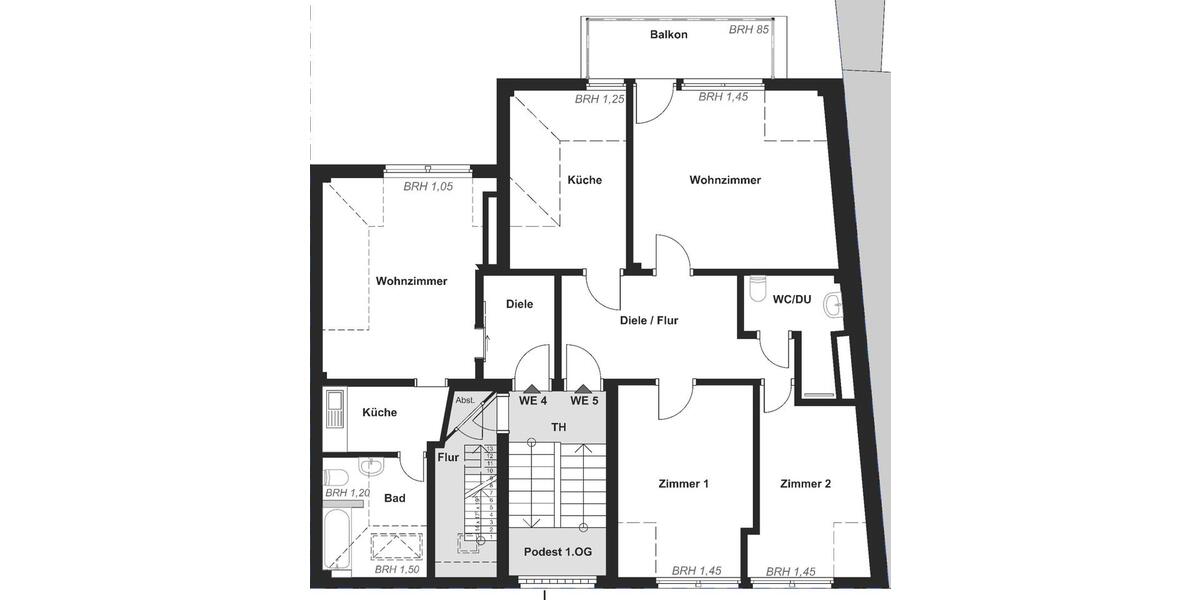 Dachgeschoßwohnung Gelsenkirchen Gelsenkirchen-Mitte - 3.5 Zimmer, 75 m&sup2;, 650&euro; | Angebot:26539741