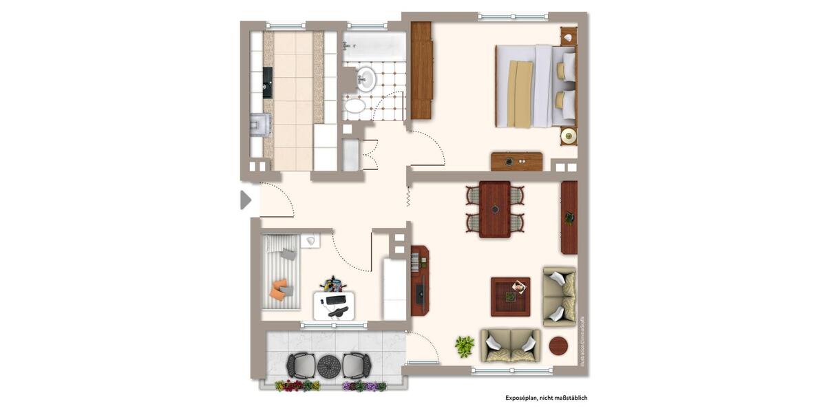 Etagenwohnung Herne Wanne-Bickern - 3 Zimmer, 63 m&sup2;, 630&euro; | Angebot:26625365