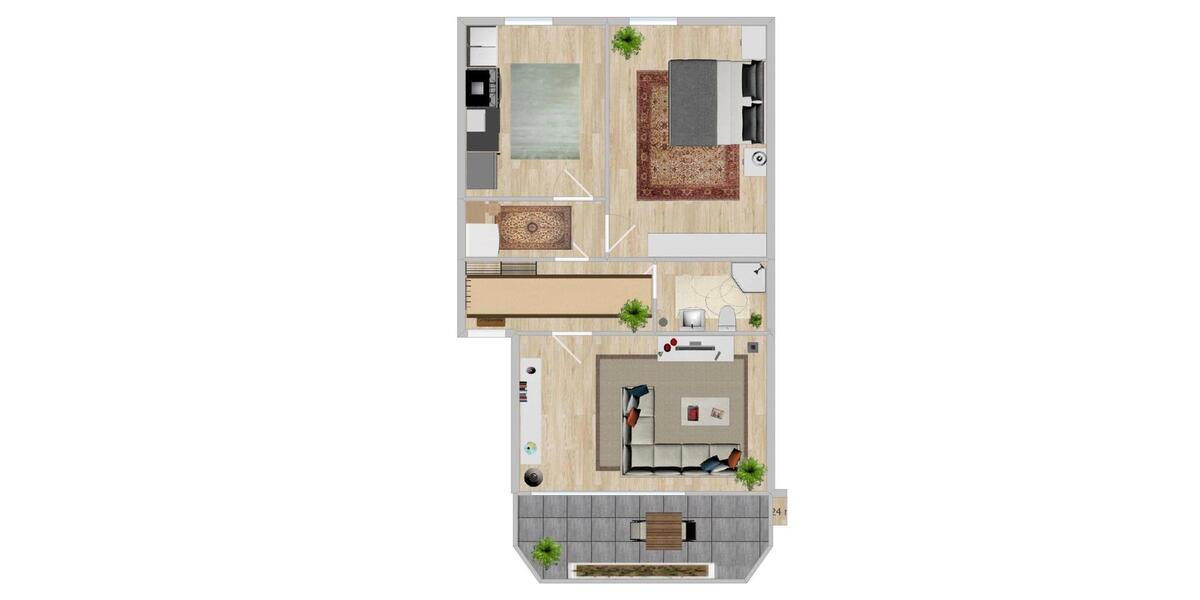 Etagenwohnung Herne Wanne-Bickern - 2 Zimmer, 68 m&sup2;, 520&euro; | Angebot:26491215