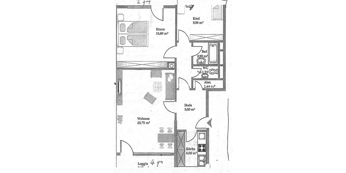 Etagenwohnung Solingen - 3 Zimmer, 76 m&sup2;, 220.000&euro; | Angebot:26660493