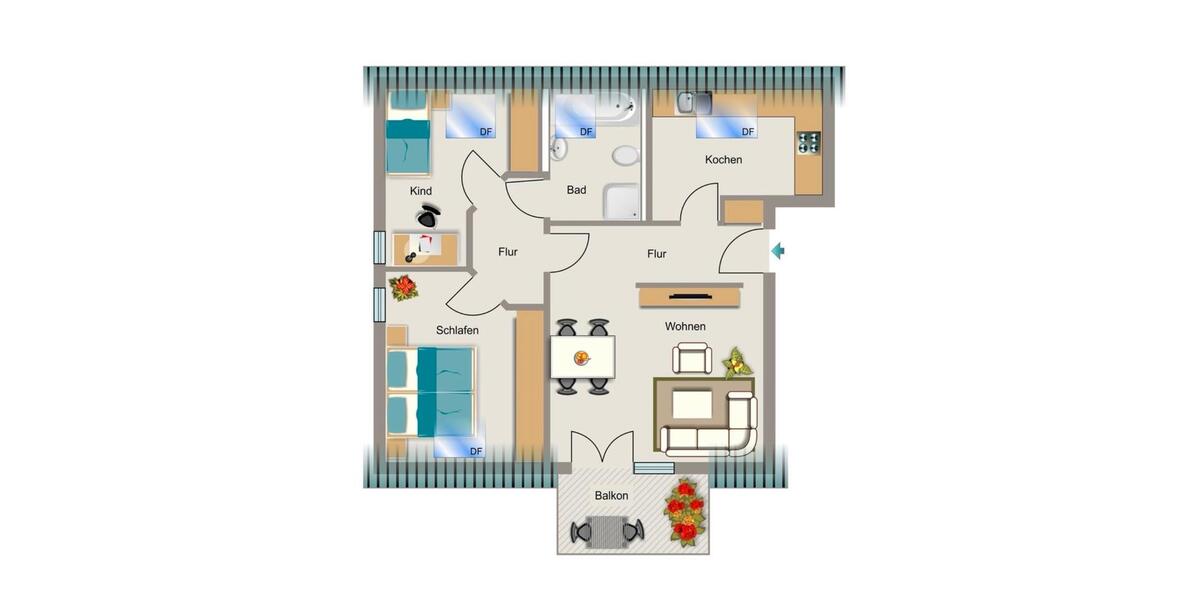 Dachgeschoßwohnung Gelsenkirchen Gelsenkirchen-Mitte - 3.5 Zimmer, 72 m&sup2;, 886&euro; | Angebot:26624755