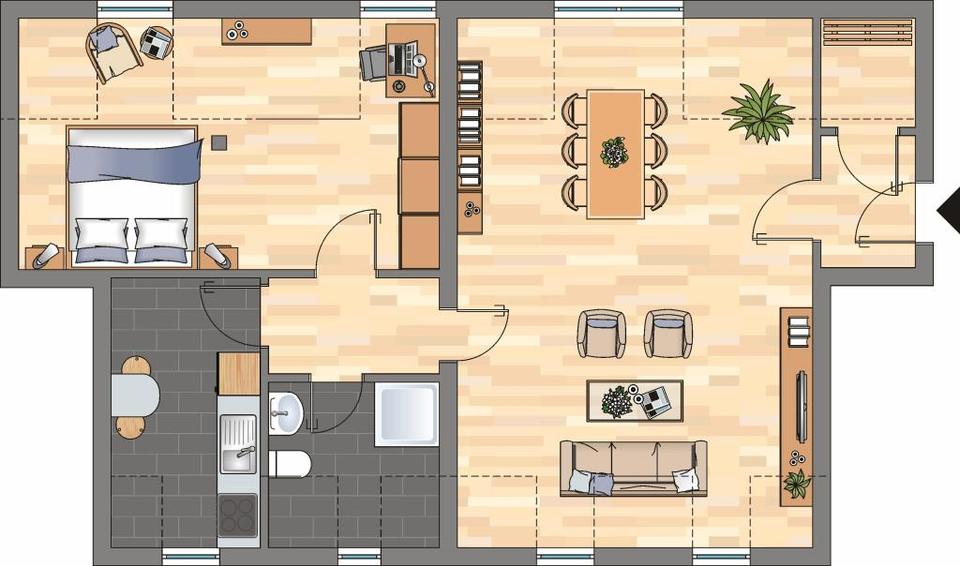 Dachgeschoßwohnung Herne Wanne - 2 Zimmer, 47 m&sup2;, 379&euro; | Angebot:26495998