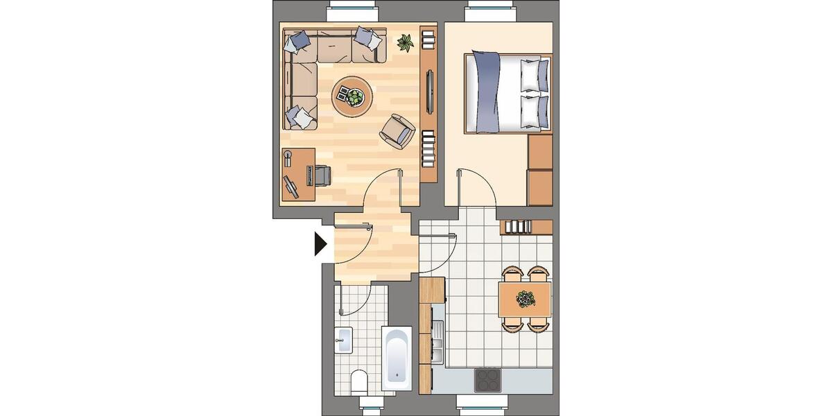 Etagenwohnung Witten Annen - 2 Zimmer, 46 m&sup2;, 359&euro; | Angebot:26495982