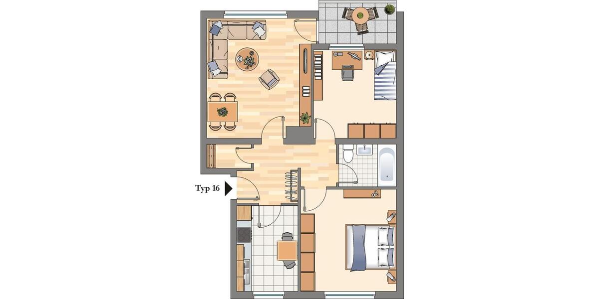 Etagenwohnung Hattingen - 3.5 Zimmer, 71 m&sup2;, 619&euro; | Angebot:26003883
