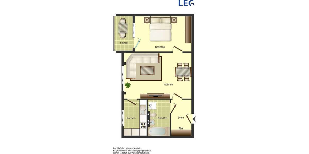 Etagenwohnung Solingen Meigen - 2 Zimmer, 57 m&sup2;, 579&euro; | Angebot:26098193