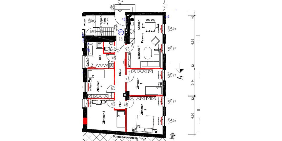 Hochparterre Witten - 5 Zimmer, 104 m&sup2;, 930&euro; | Angebot:25416512