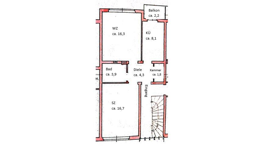 Erdgeschoßwohnung Solingen Ohligs - 2 Zimmer, 53 m&sup2;, 530&euro; | Angebot:26577546