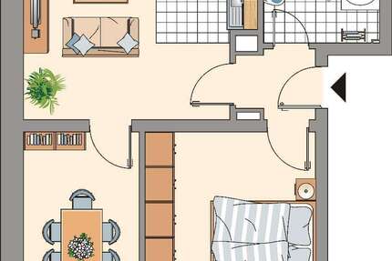 Wohnung Gelsenkirchen Resser Mark - 3 Zimmer, 47 m&sup2;, 379&euro; | Angebot:26098442