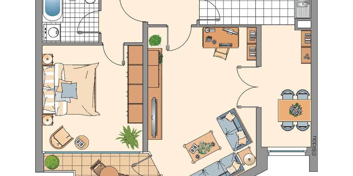 Etagenwohnung Ratingen Tiefenbroich - 2 Zimmer, 65 m&sup2;, 709&euro; | Angebot:26478014