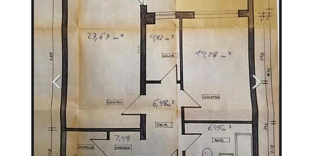 Etagenwohnung Wuppertal Eckbusch - 1 Zimmer, 68 m&sup2;, 550&euro; | Angebot:25981090