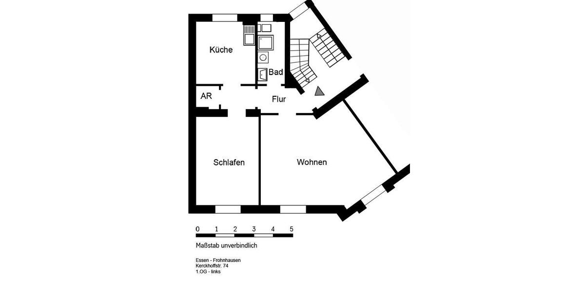 Etagenwohnung Essen Stadtbezirk III - 2 Zimmer, 62 m&sup2;, 529&euro; | Angebot:25607995