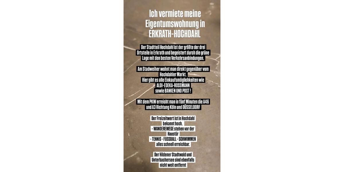 Etagenwohnung Solingen Ohligs - 2 Zimmer, 62 m&sup2;, 1.100&euro; | Angebot:25270818