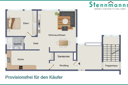 2-ZIMMER-EIGENTUMSWOHNUNG IN GUTER LAGE AM STADTZENTRUM VON RADEVORMWALD, PROVISIONSFREI ! - Wohnung Radevormwald Ispingrade | Angebot:26634557