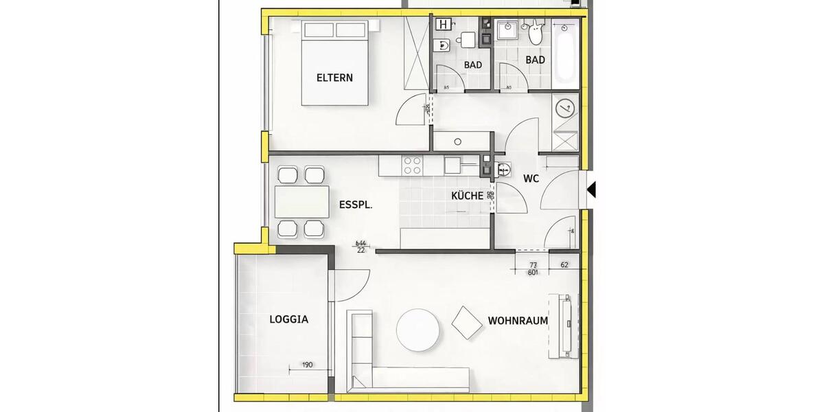 Etagenwohnung Odenthal - 2 Zimmer, 74 m&sup2;, 1.150&euro; | Angebot:26478519