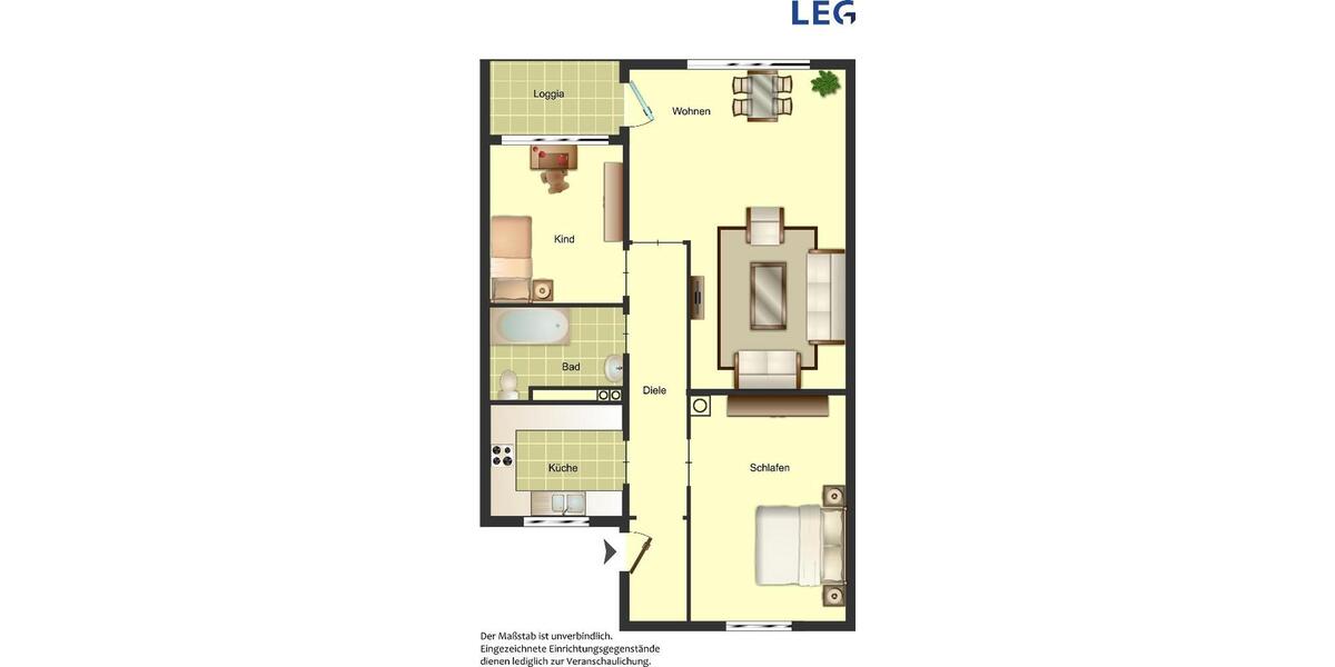 Etagenwohnung Monheim am Rhein - 3 Zimmer, 64 m&sup2;, 779&euro; | Angebot:26375754