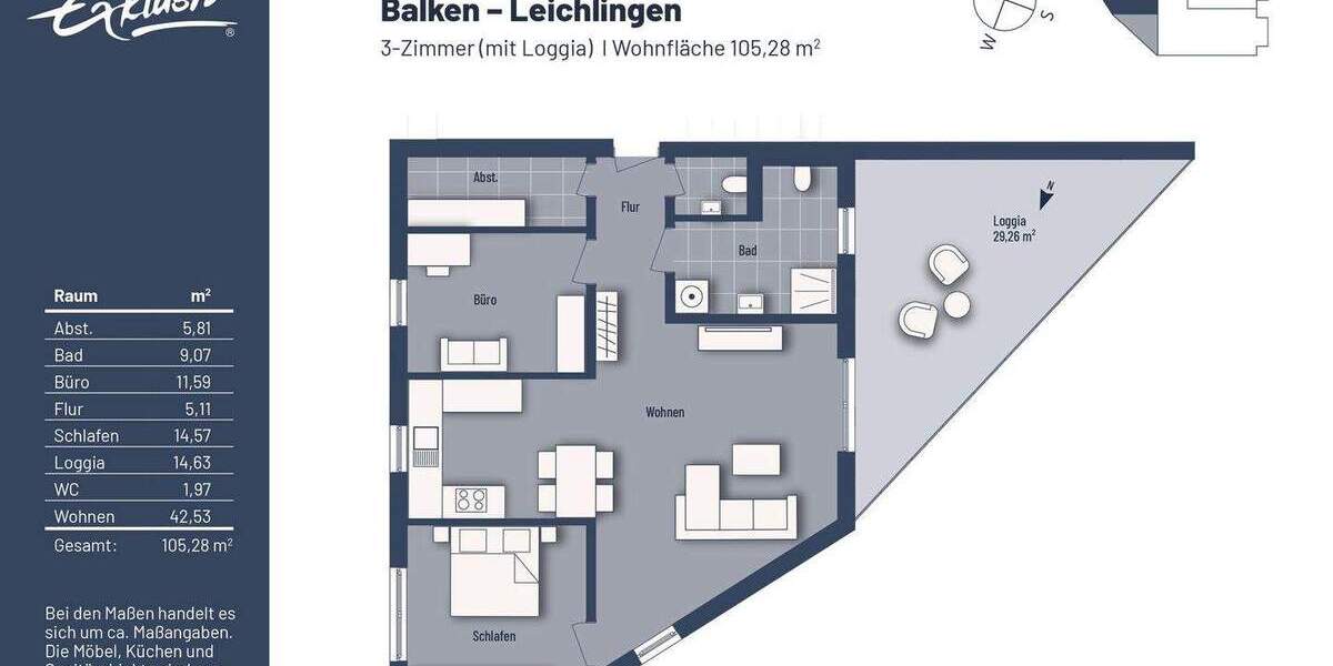 Etagenwohnung Leichlingen - 3 Zimmer, 105 m&sup2;, 439.000&euro; | Angebot:25899086