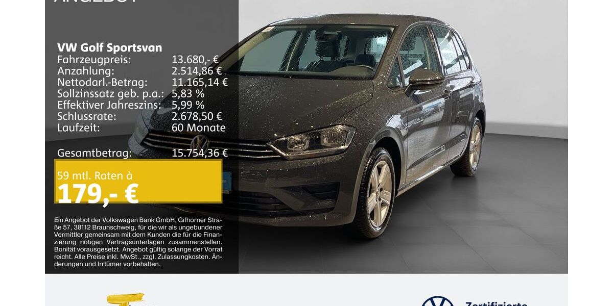 VW Golf Sportsvan 45.533 km 13.280 &euro; Remscheid 42897