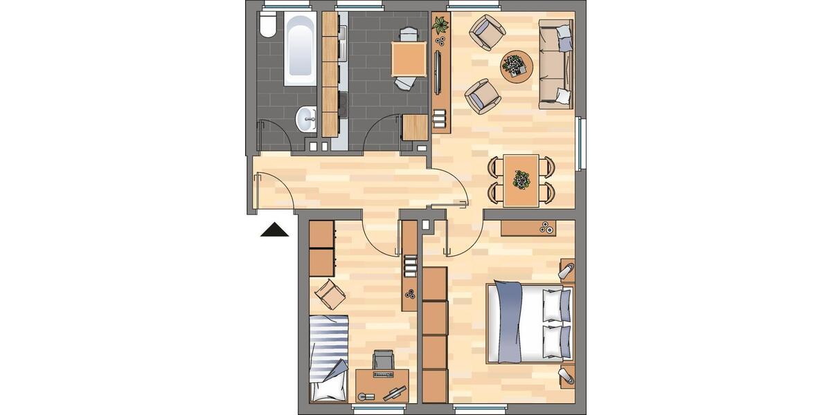 Etagenwohnung Herne Wanne - 3 Zimmer, 54 m&sup2;, 439&euro; | Angebot:26545837