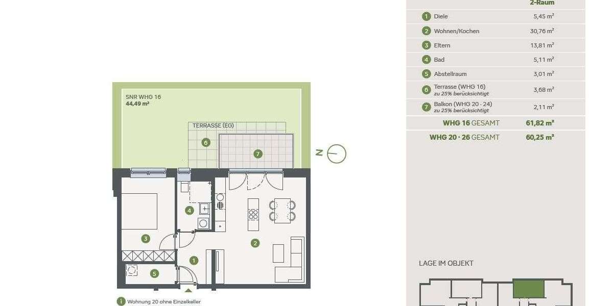 Etagenwohnung Essen Stadtbezirk II - 2 Zimmer, 62 m&sup2;, 340.000&euro; | Angebot:27345930