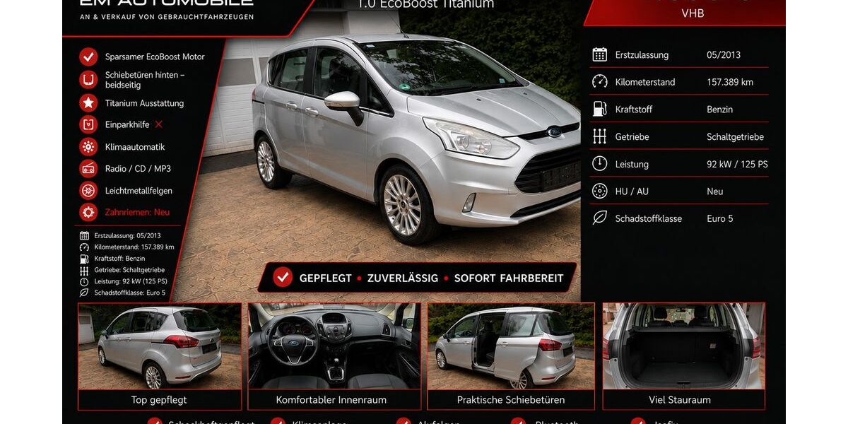Ford B-Max 157.389 km 4.499 &euro; Wuppertal - Elberfeld 42107