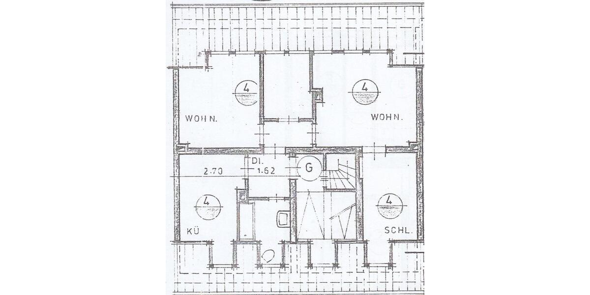 Dachgeschoßwohnung Essen Stadtbezirk III - 4 Zimmer, 58 m&sup2;, 580&euro; | Angebot:26494648