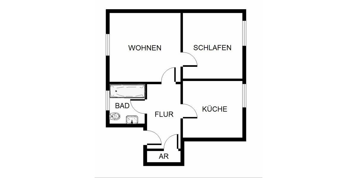 Dachgeschoßwohnung Essen Stadtbezirk VI - 2 Zimmer, 62 m&sup2;, 558&euro; | Angebot:26555677