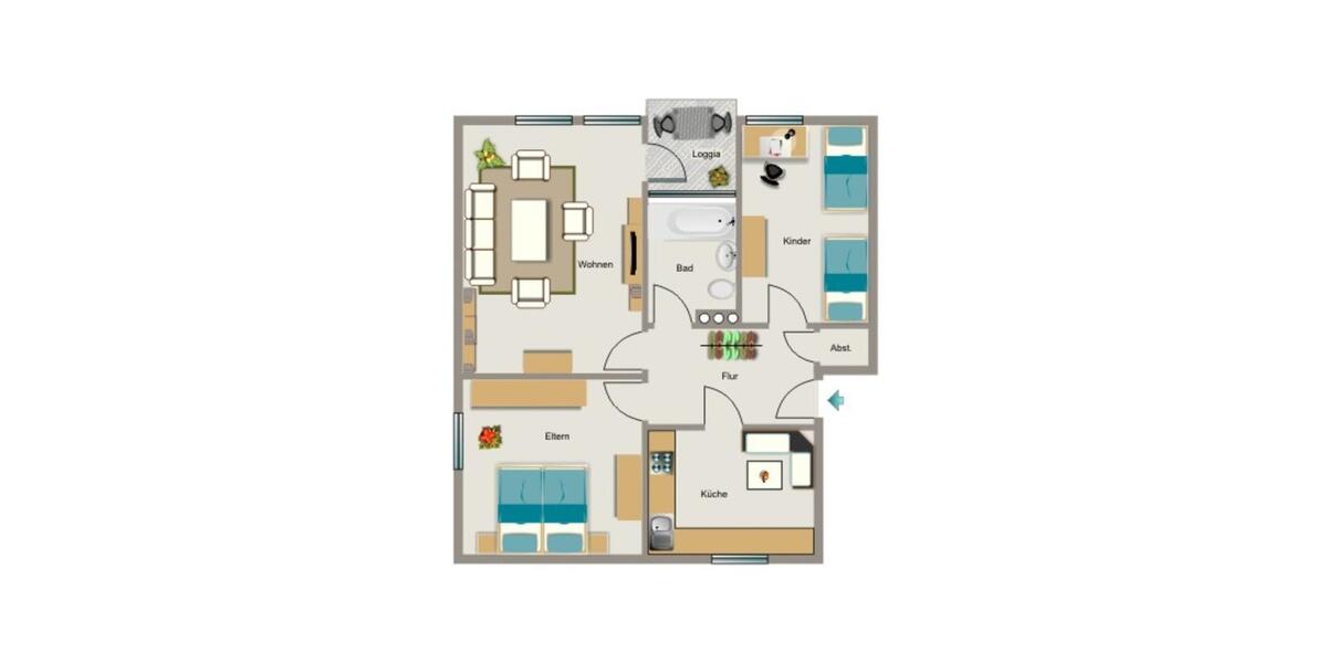 Etagenwohnung Gelsenkirchen Rotthausen - 3.5 Zimmer, 72 m&sup2;, 411&euro; | Angebot:26539896