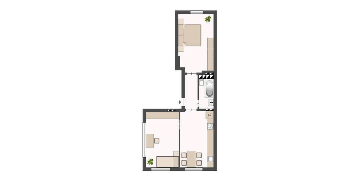 Etagenwohnung Düsseldorf Oberbilk - 2 Zimmer, 65 m&sup2;, 1.200&euro; | Angebot:26562080