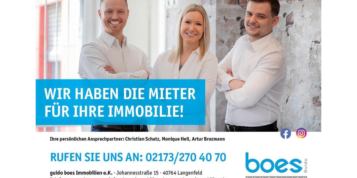 Etagenwohnung Langenfeld (Rheinland) - 3 Zimmer, 87 m&sup2;, 965&euro; | Angebot:26622650