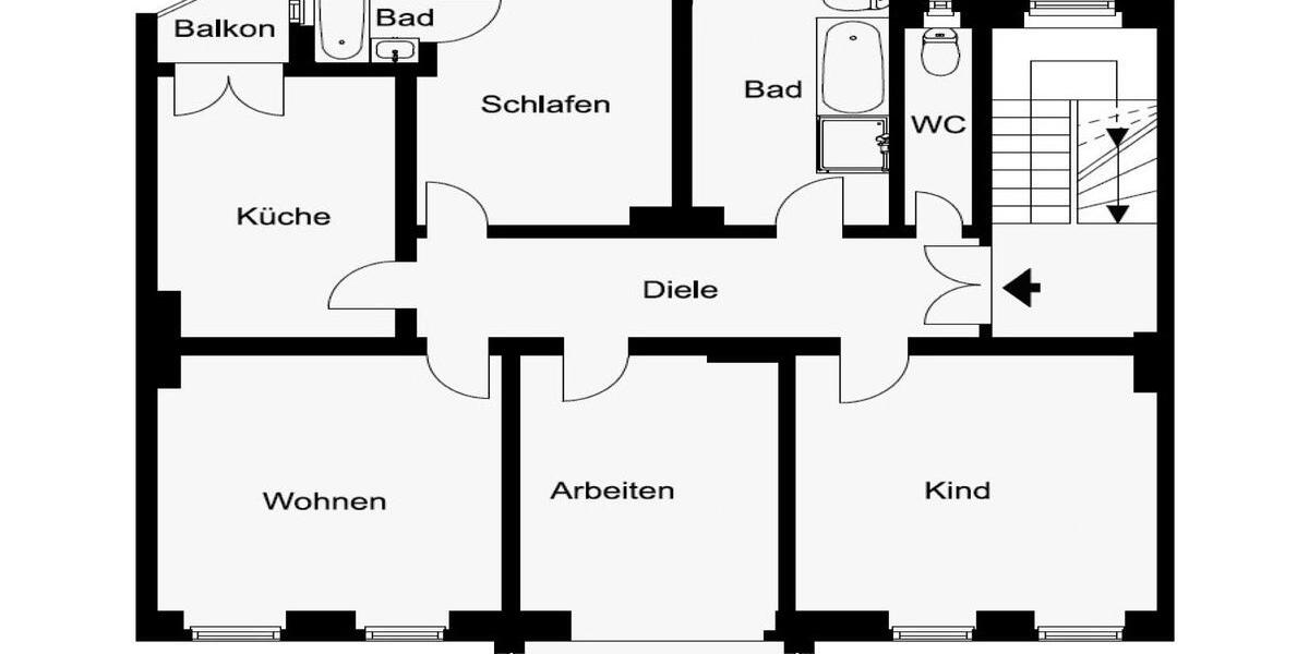 Etagenwohnung Wuppertal Gemarkung Vohwinkel - 4 Zimmer, 119 m&sup2;, 310.000&euro; | Angebot:27258756