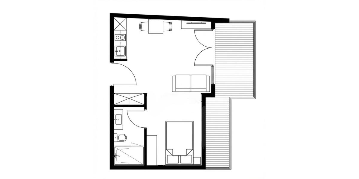 Dachgeschoßwohnung Düsseldorf Stadtbezirk 8 - 1.5 Zimmer, 29 m&sup2;, 730&euro; | Angebot:26432458
