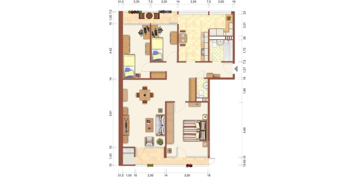 Etagenwohnung Hilden - 4 Zimmer, 87 m&sup2;, 1.030&euro; | Angebot:26532491
