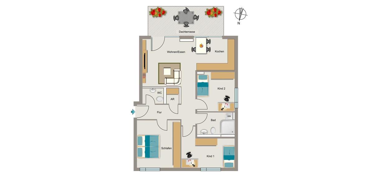 Etagenwohnung Bochum Wiemelhausen - 4 Zimmer, 97 m&sup2;, 1.406&euro; | Angebot:26568683