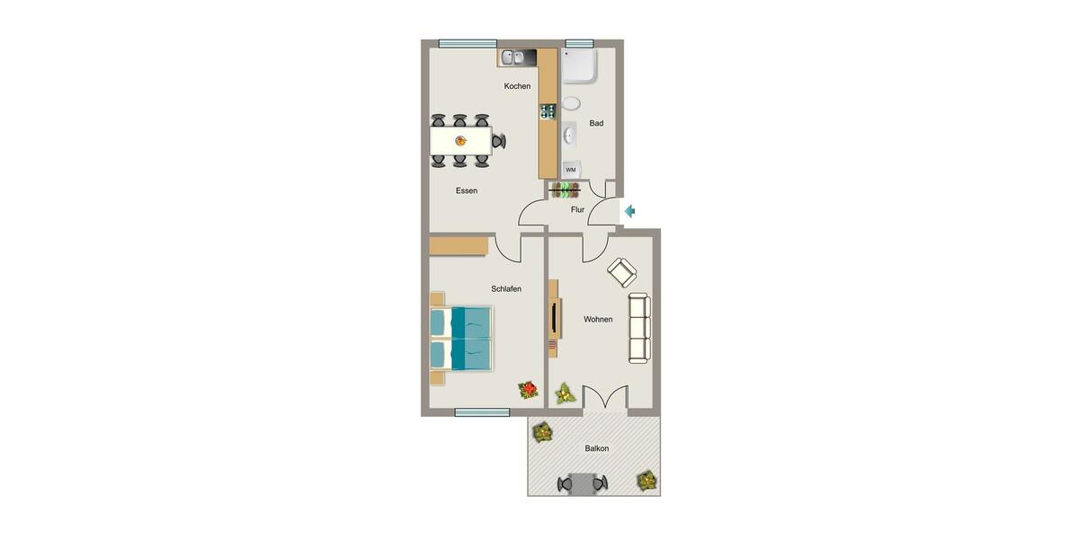 Etagenwohnung Herne Wanne-Bickern - 2.5 Zimmer, 63 m&sup2;, 530&euro; | Angebot:25968619