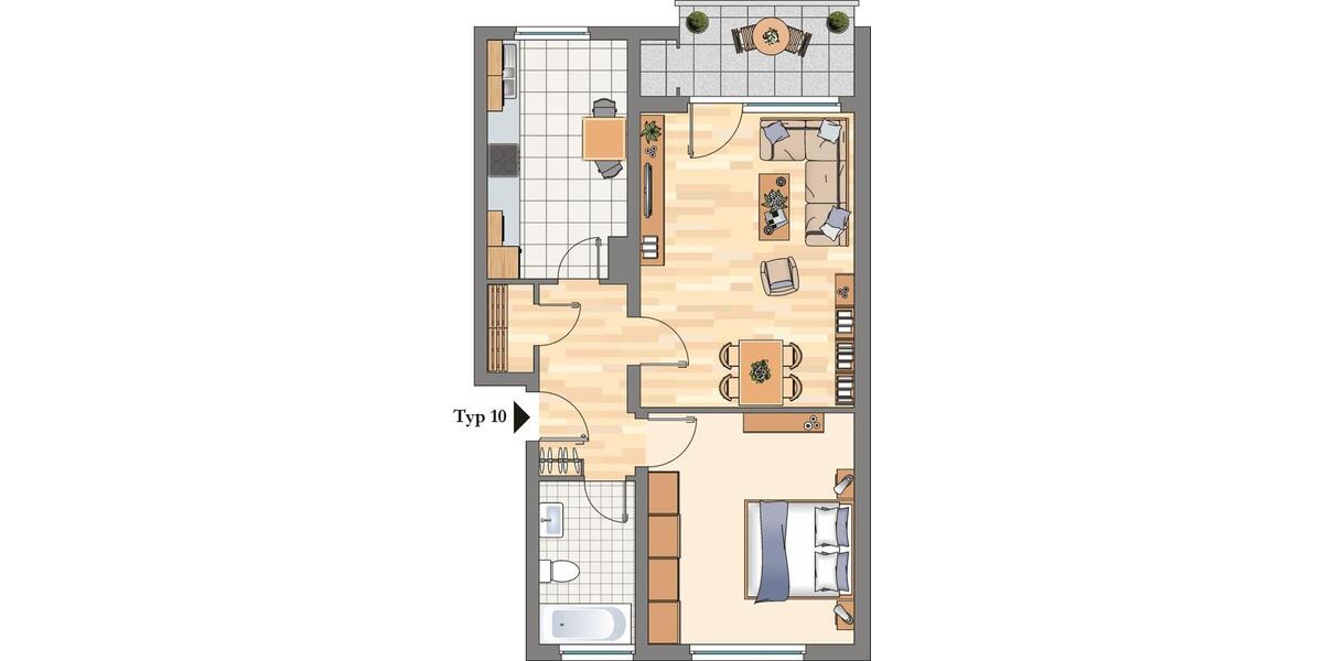 Erdgeschoßwohnung Hattingen - 2.5 Zimmer, 61 m&sup2;, 519&euro; | Angebot:26008885