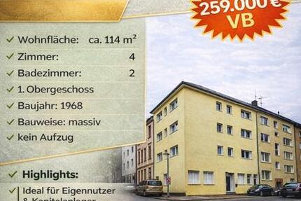 Wohnung Essen Stadtbezirk III - 4 Zimmer, 114 m&sup2;, 259.000&euro; | Angebot:25948313