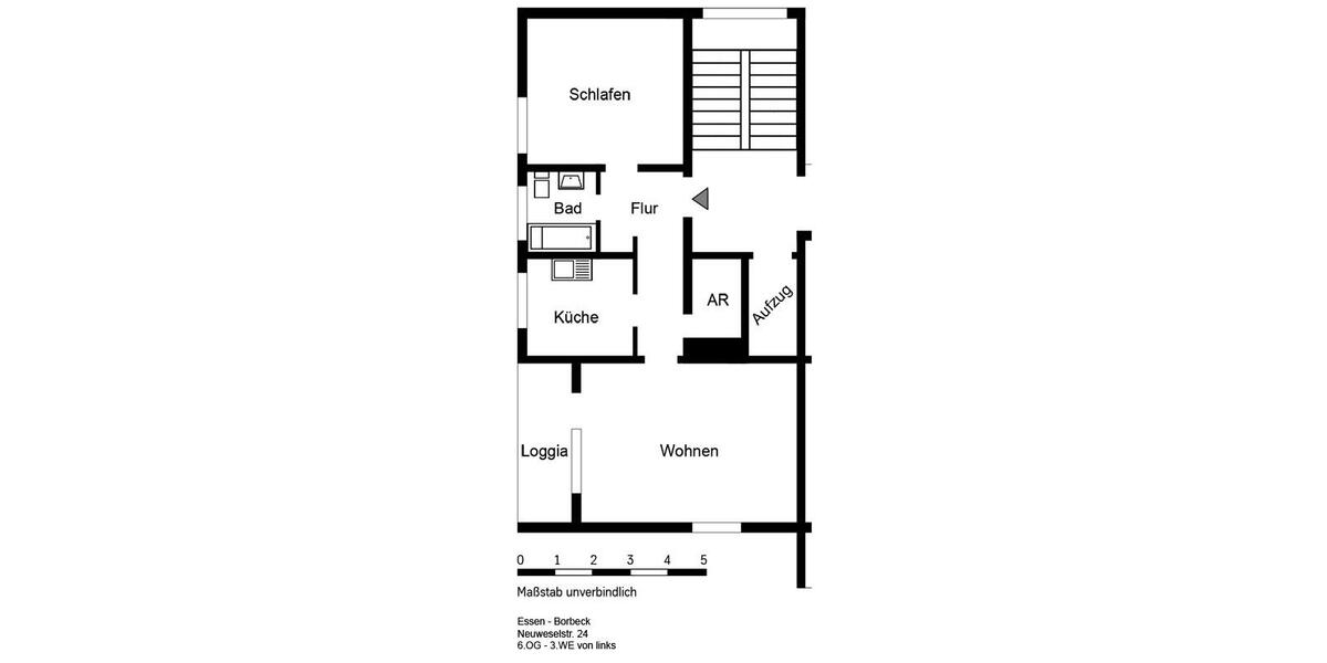 Etagenwohnung Essen Stadtbezirk IV - 2 Zimmer, 66 m&sup2;, 645&euro; | Angebot:25823130