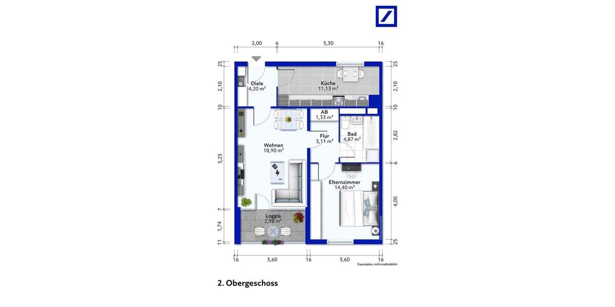 Etagenwohnung Monheim Baumberg - 2 Zimmer, 60 m&sup2;, 159.000&euro; | Angebot:25687014