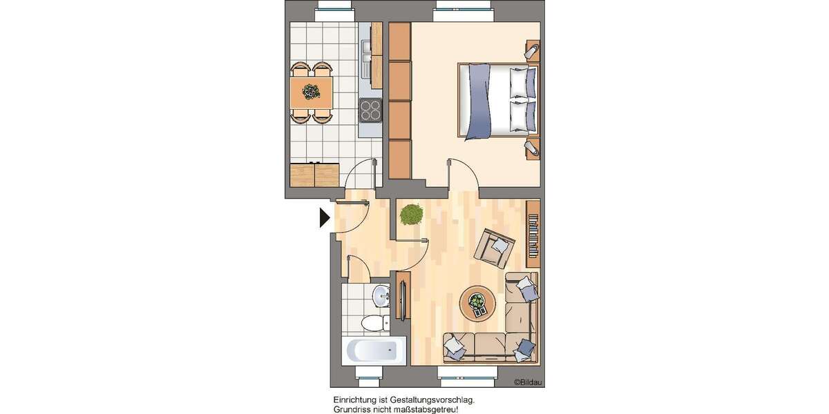Etagenwohnung Bochum Hofstede - 2 Zimmer, 44 m&sup2;, 369&euro; | Angebot:27086280