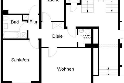 Wohnung Wuppertal Katernberg - 3 Zimmer, 79 m&sup2;, 384&euro; | Angebot:24536649