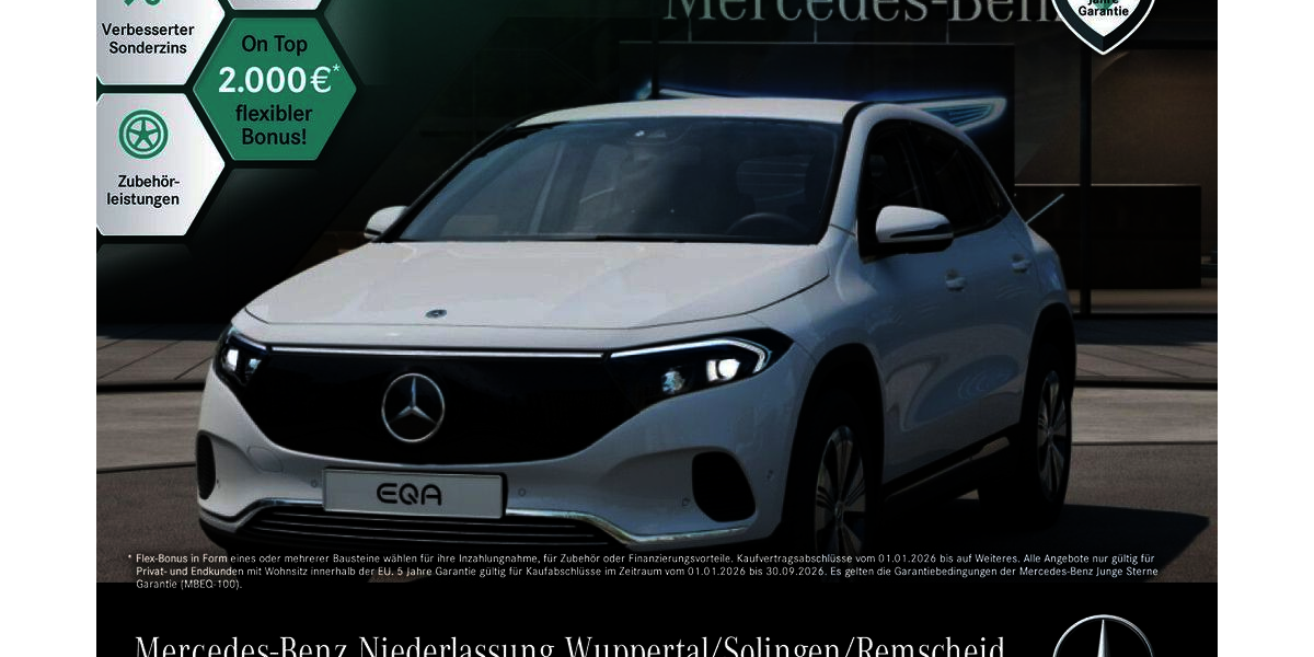 Mercedes-Benz EQA 3.593 km 38.490 &euro; Wuppertal 42115