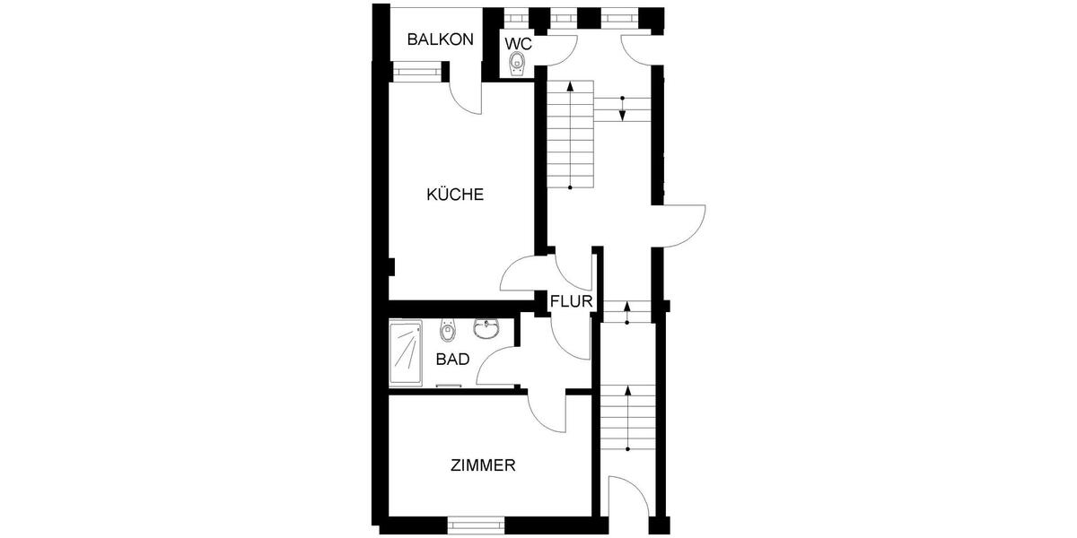 Etagenwohnung Hagen Hagen-Mitte - 2 Zimmer, 46 m&sup2;, 291&euro; | Angebot:25958489